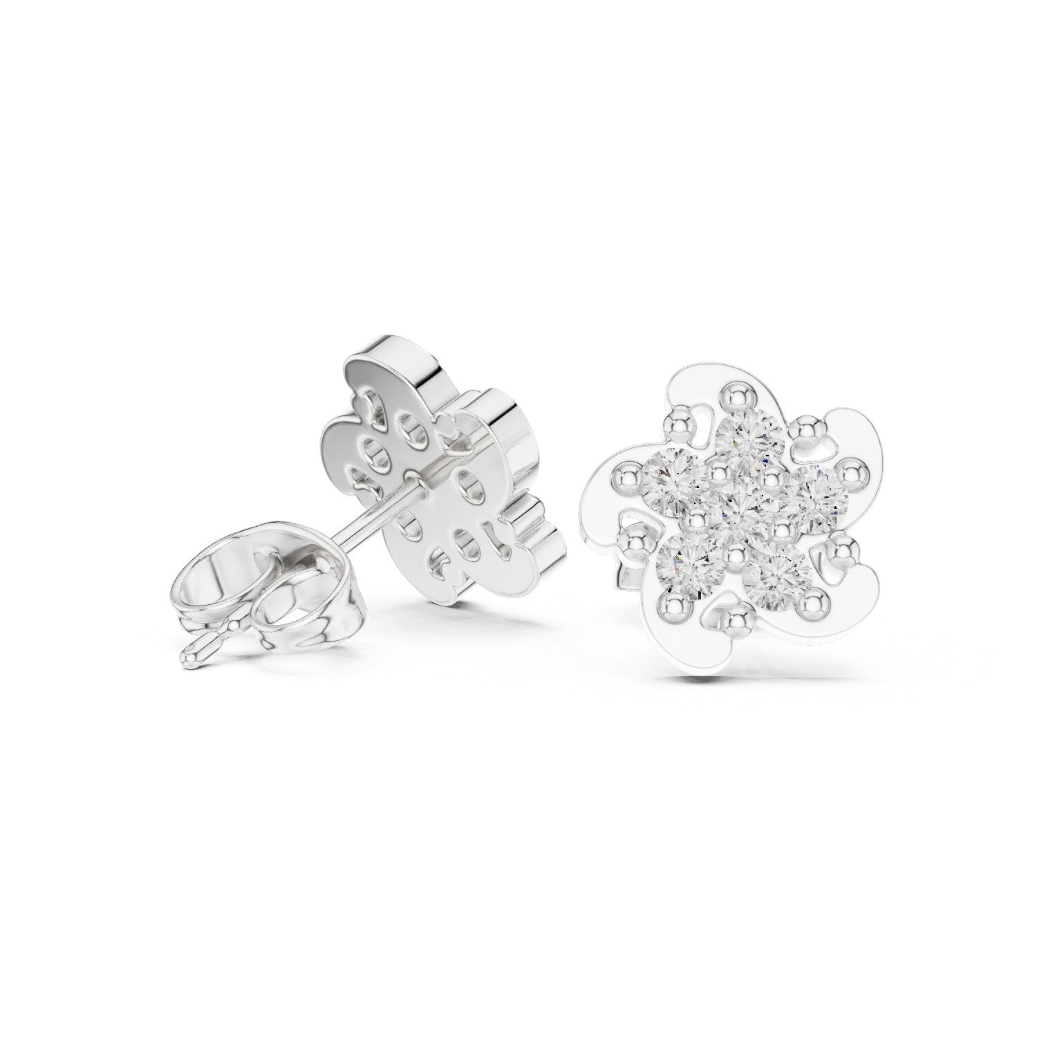 Round Cluster Lab Grown Diamond Earrings