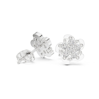 Round Cluster Lab Grown Diamond Earrings