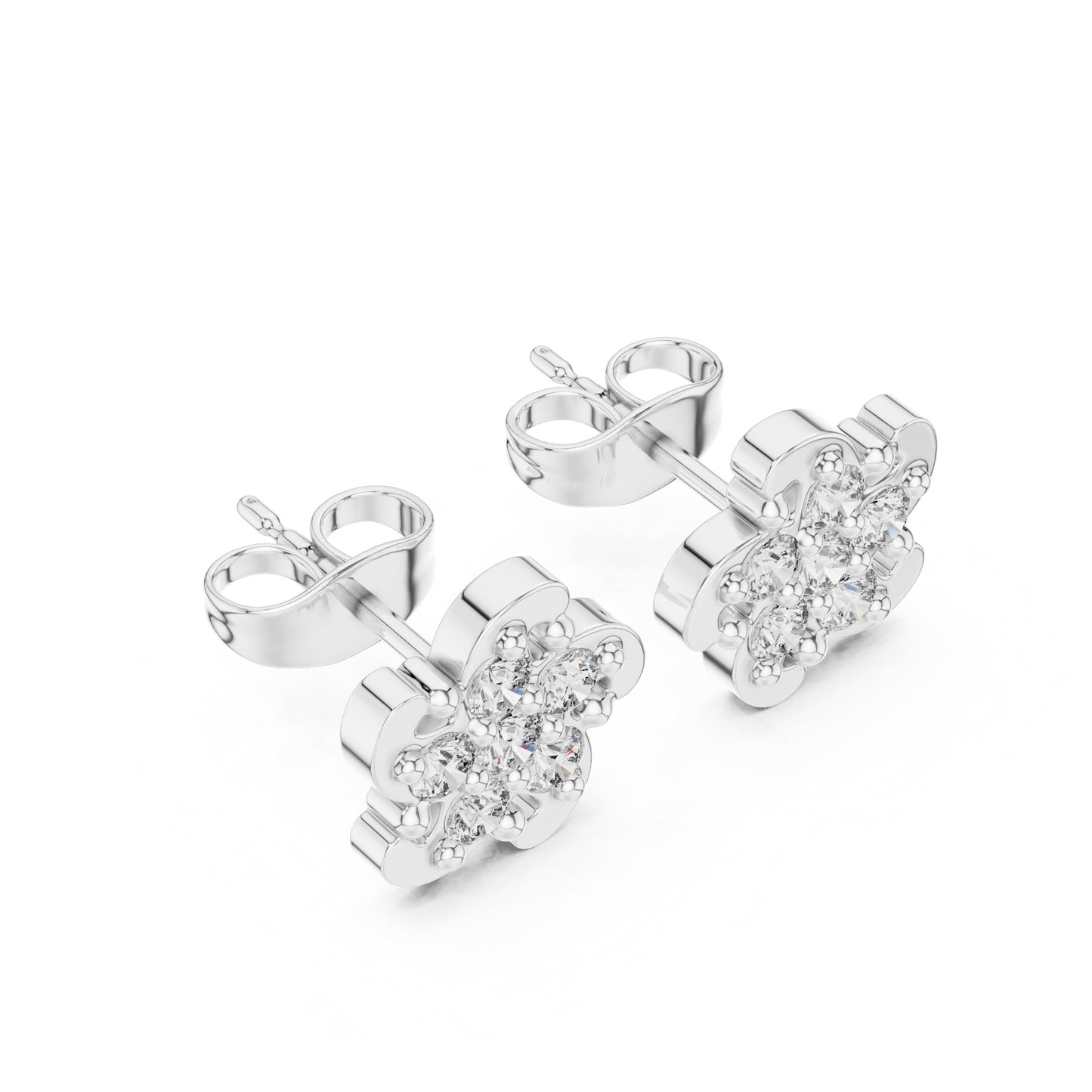 Round Cluster Lab Grown Diamond Earrings