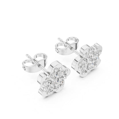 Round Cluster Lab Grown Diamond Earrings
