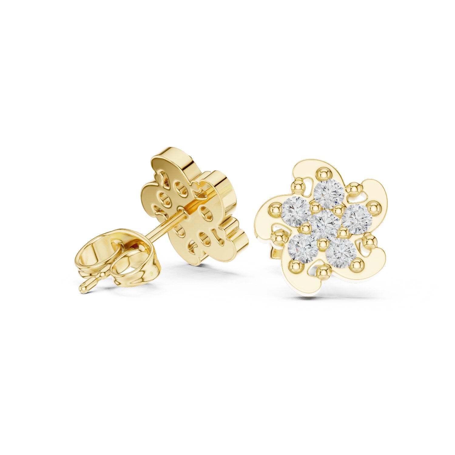 Round Cluster Lab Grown Diamond Earrings