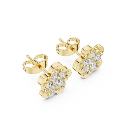 Round Cluster Lab Grown Diamond Earrings