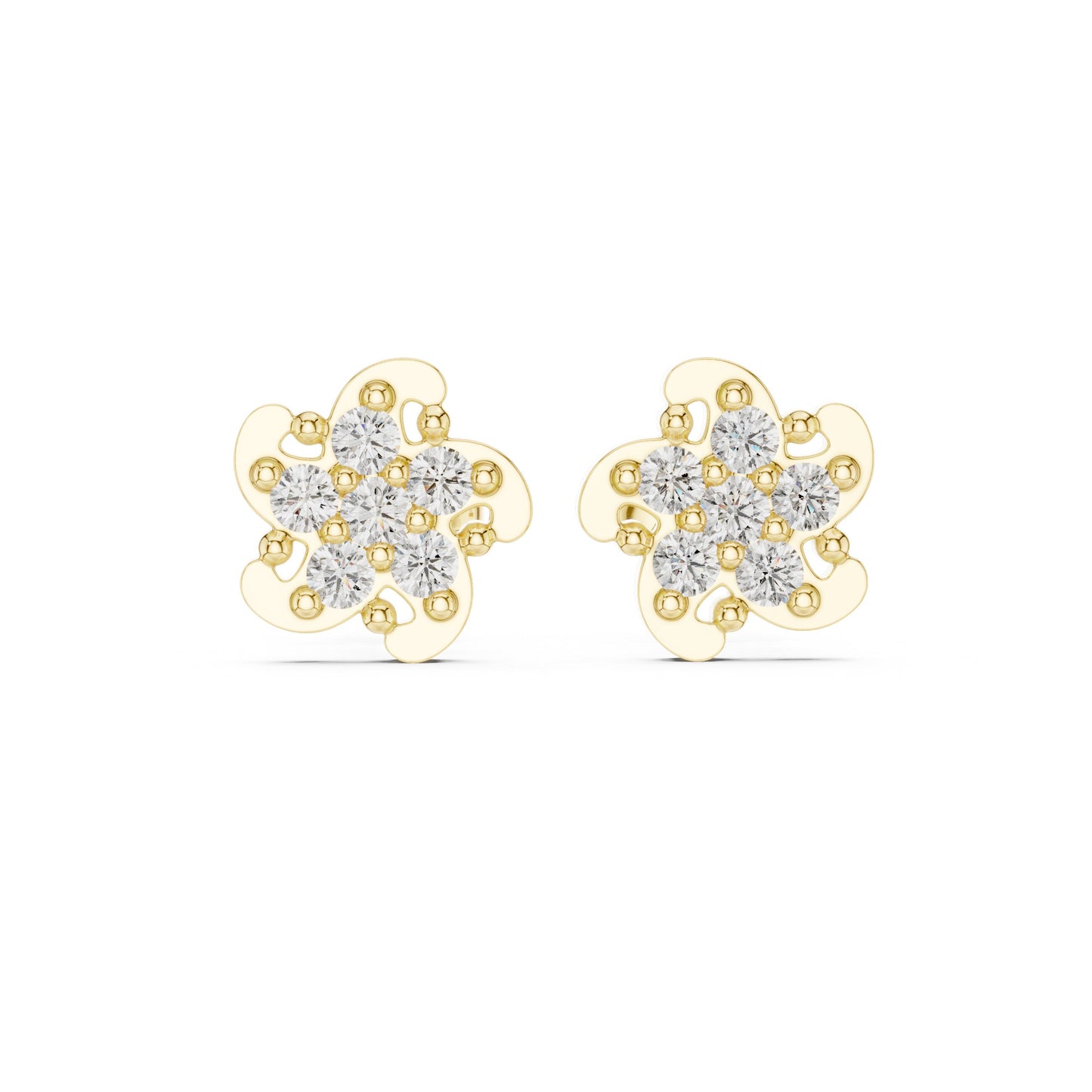 Round Cluster Lab Grown Diamond Earrings