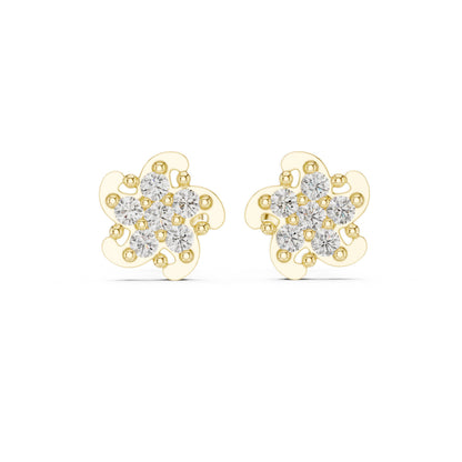 Round Cluster Lab Grown Diamond Earrings