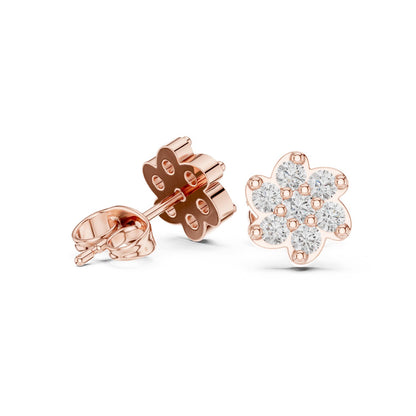 Round Cluster Lab Grown Diamond Earrings