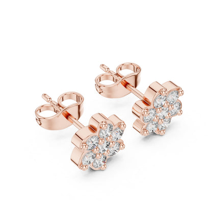 Round Cluster Lab Grown Diamond Earrings