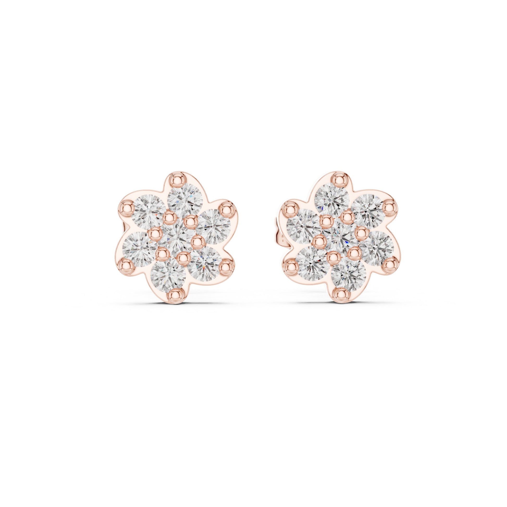 Round Cluster Lab Grown Diamond Earrings