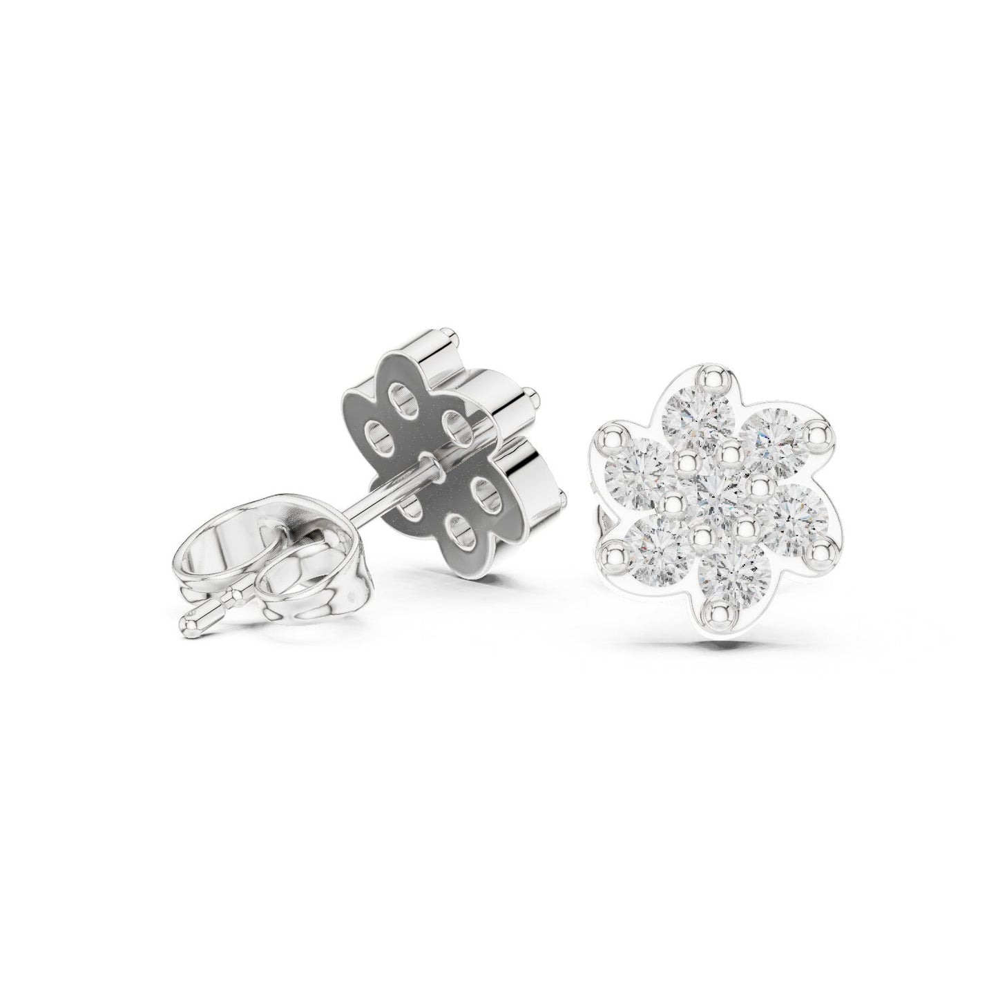 Round Cluster Lab Grown Diamond Earrings