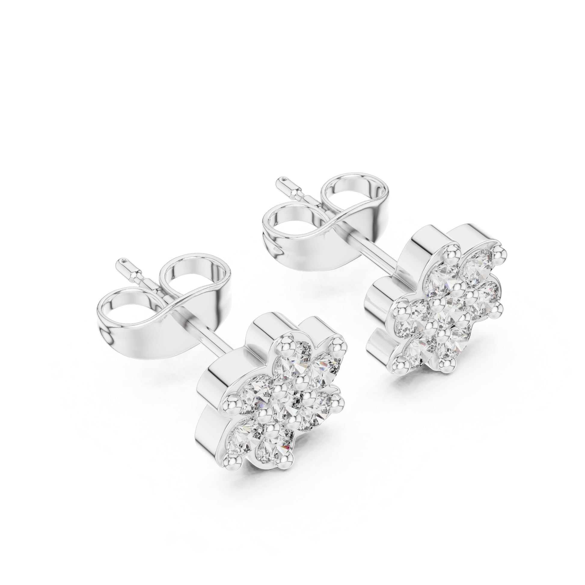 Round Cluster Lab Grown Diamond Earrings