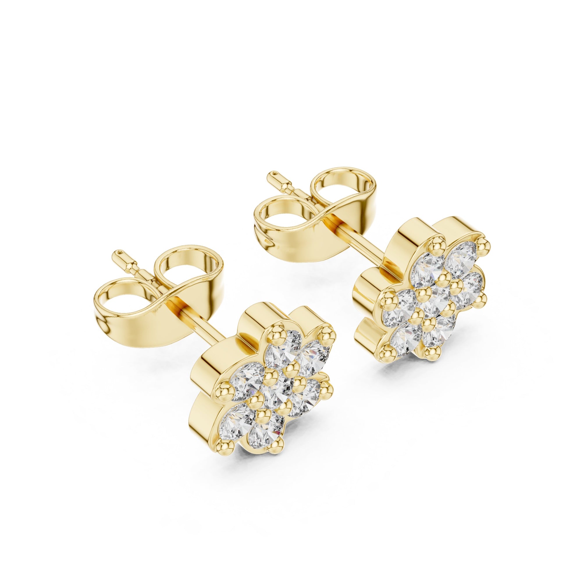 Round Cluster Lab Grown Diamond Earrings