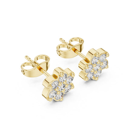 Round Cluster Lab Grown Diamond Earrings