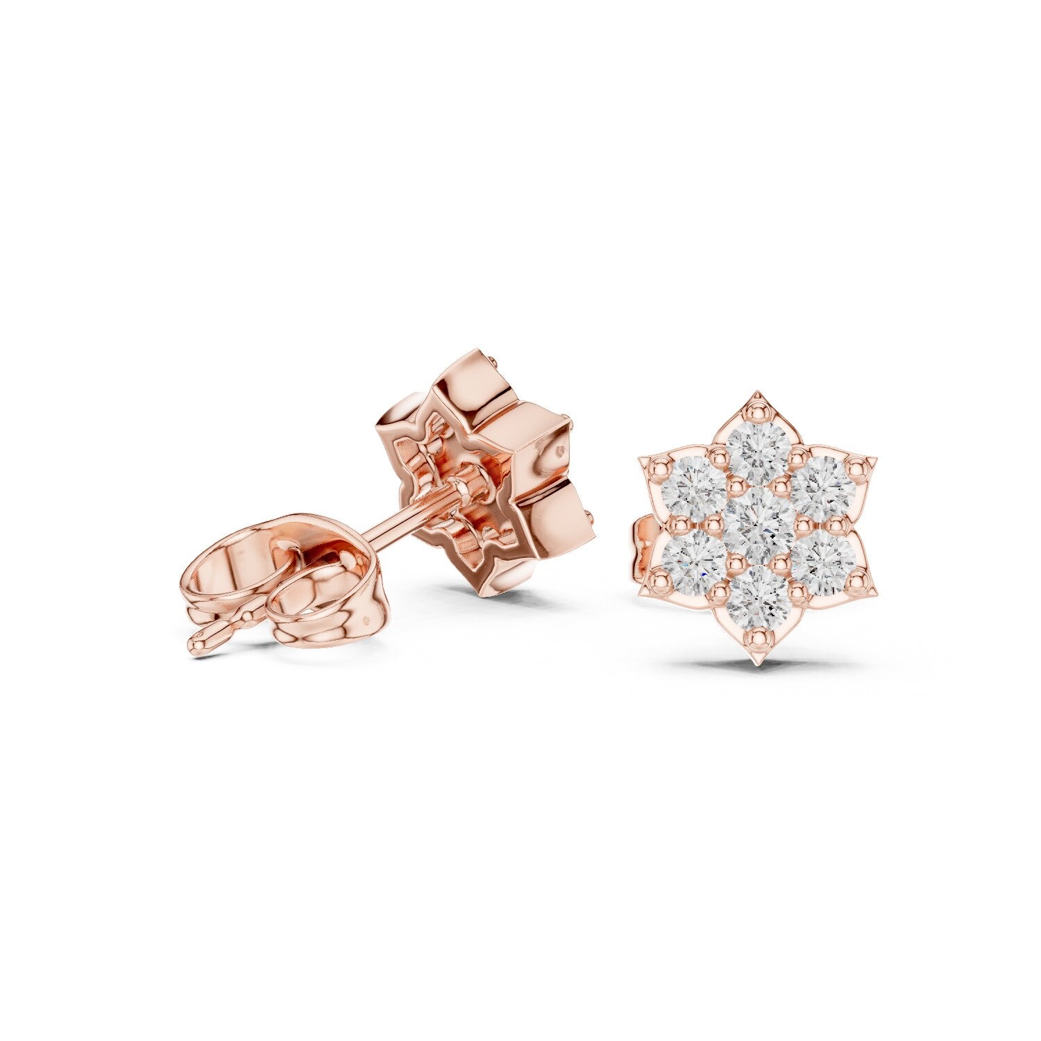 Round Cluster Lab Grown Diamond Earrings