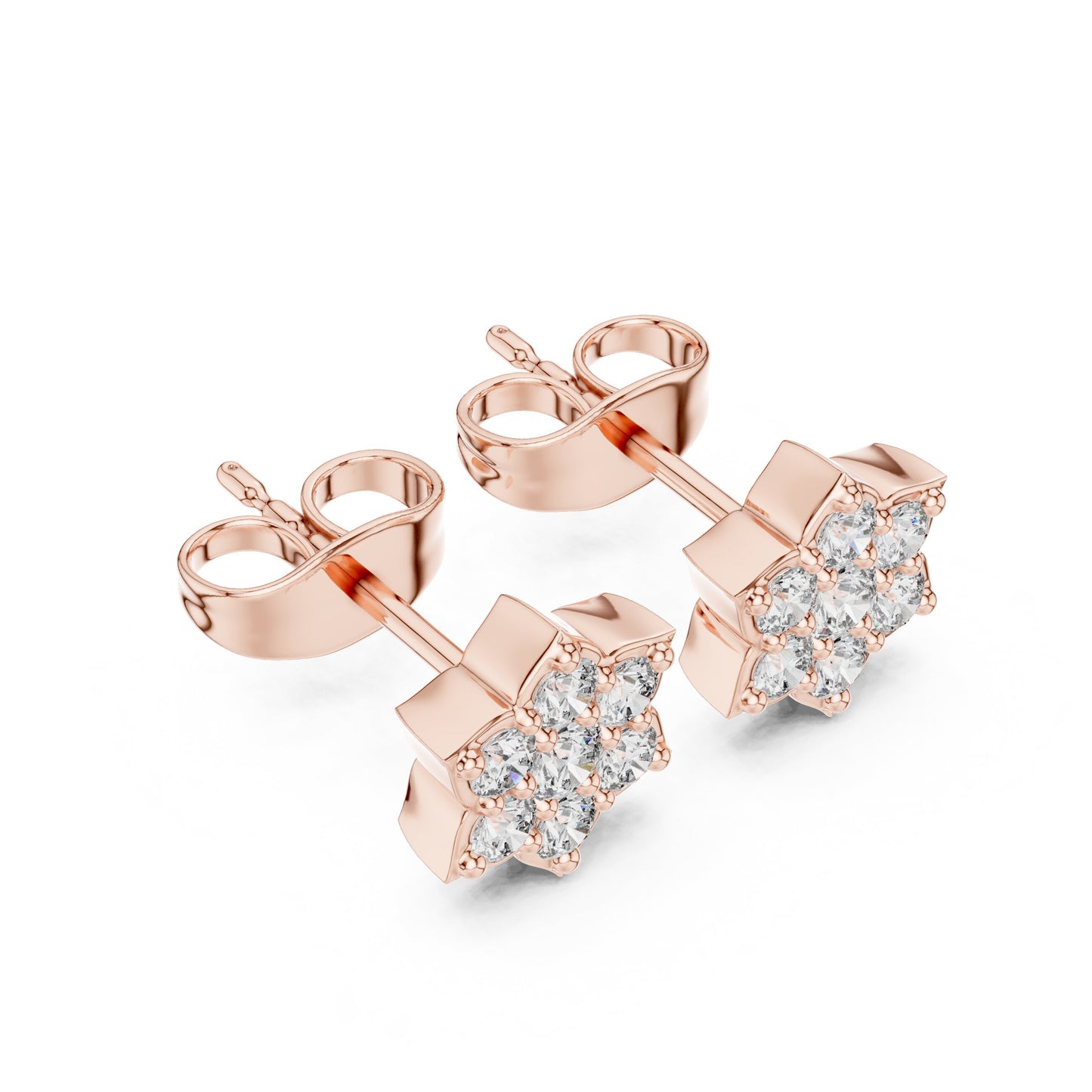 Round Cluster Lab Grown Diamond Earrings