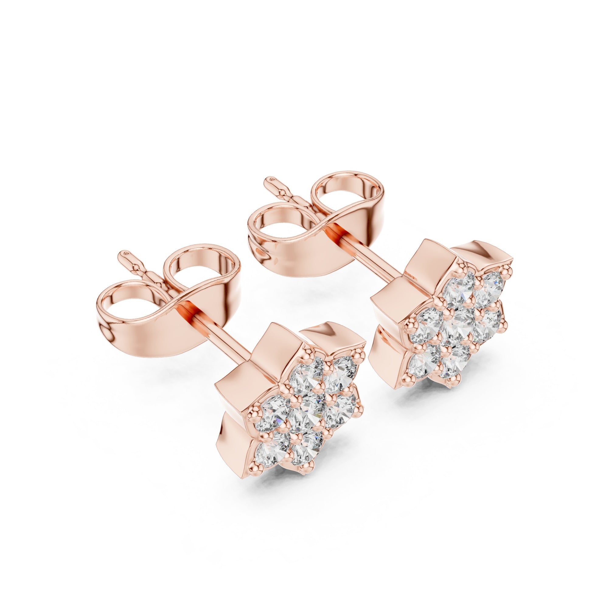 Round Cluster Lab Grown Diamond Earrings