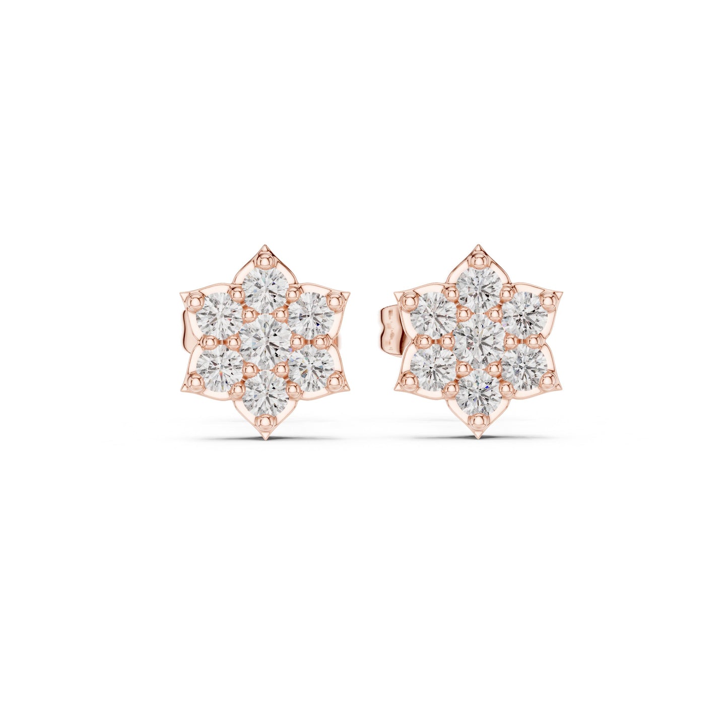 Round Cluster Lab Grown Diamond Earrings