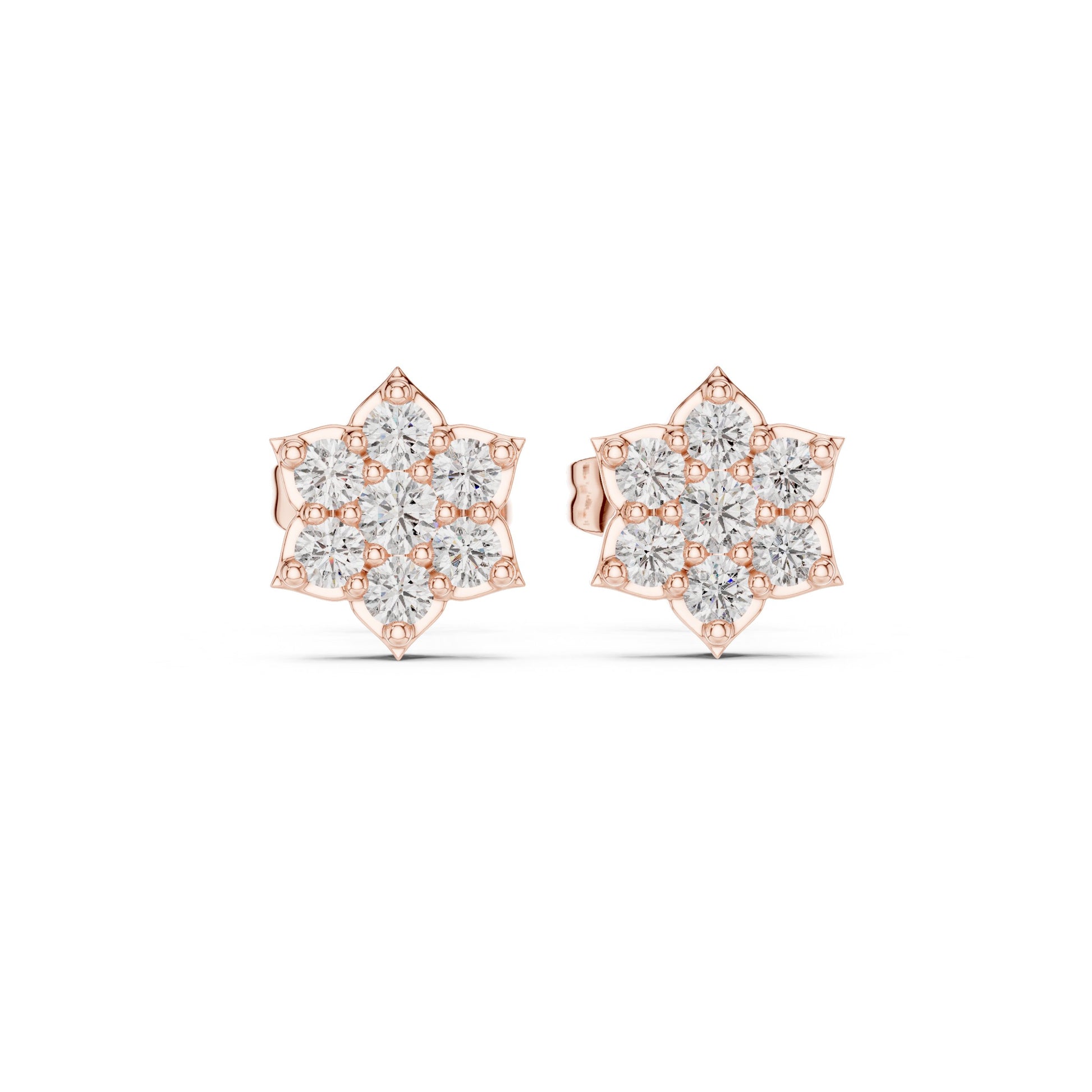 Round Cluster Lab Grown Diamond Earrings