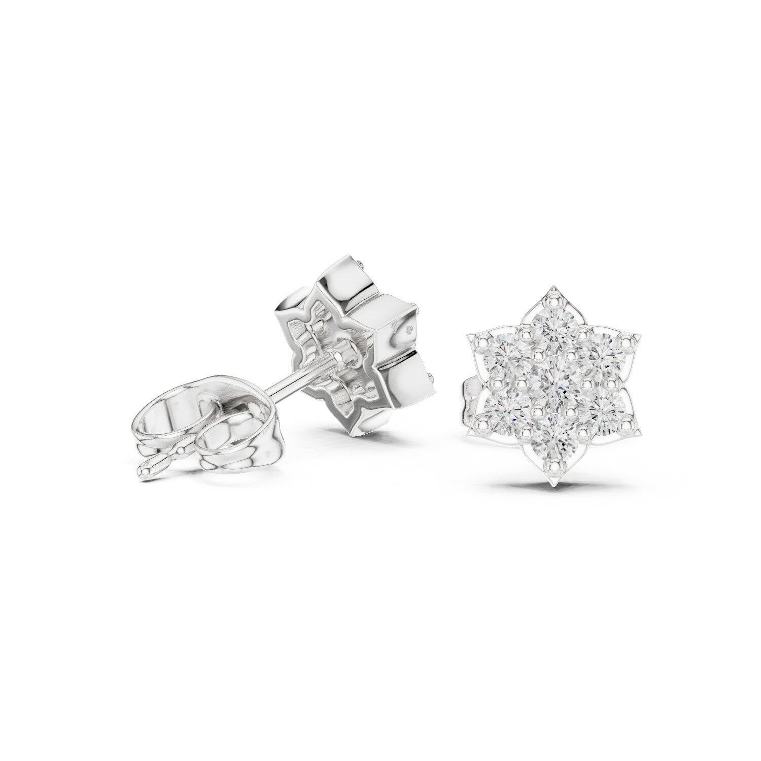 Round Cluster Lab Grown Diamond Earrings