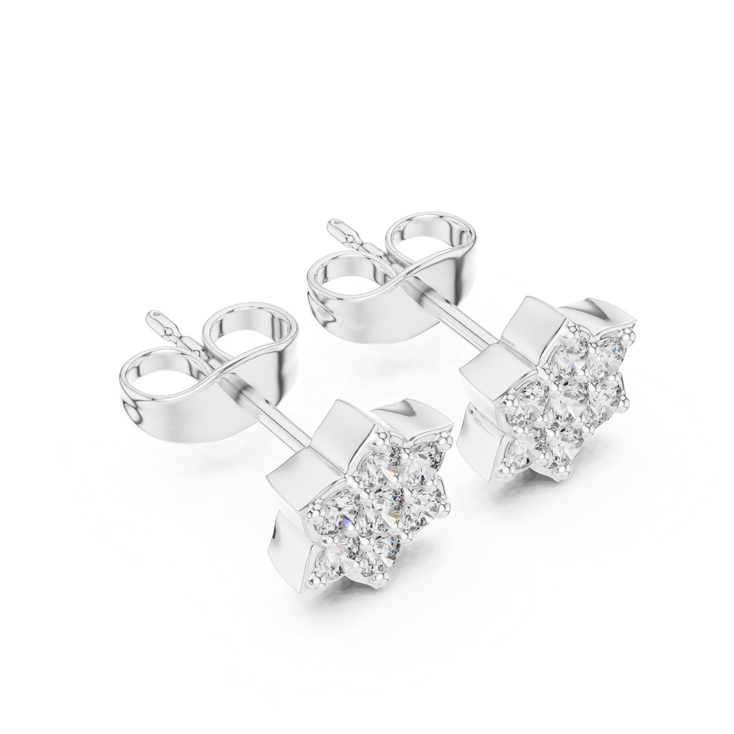 Round Cluster Lab Grown Diamond Earrings
