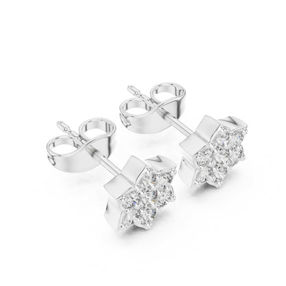 Round Cluster Lab Grown Diamond Earrings