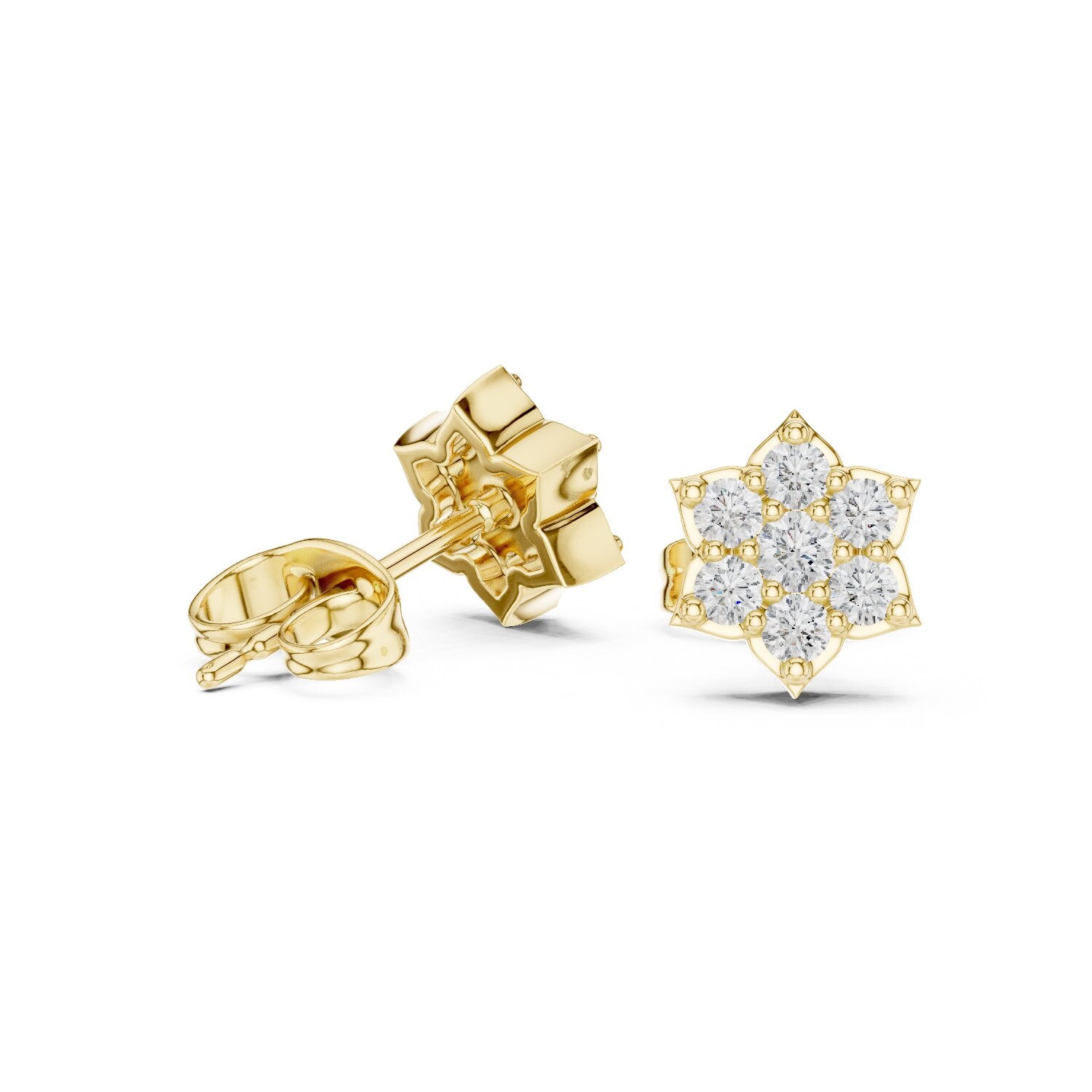Round Cluster Lab Grown Diamond Earrings