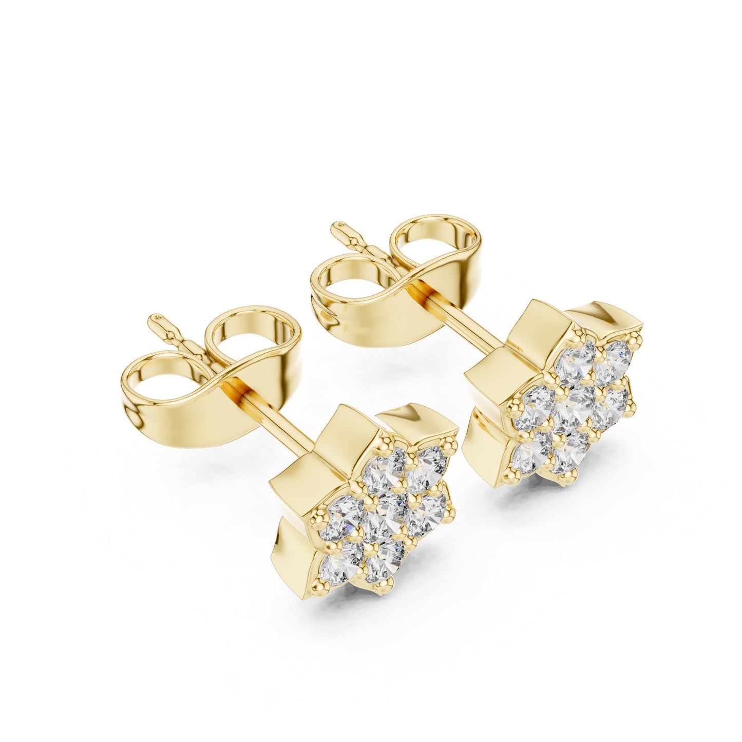 Round Cluster Lab Grown Diamond Earrings