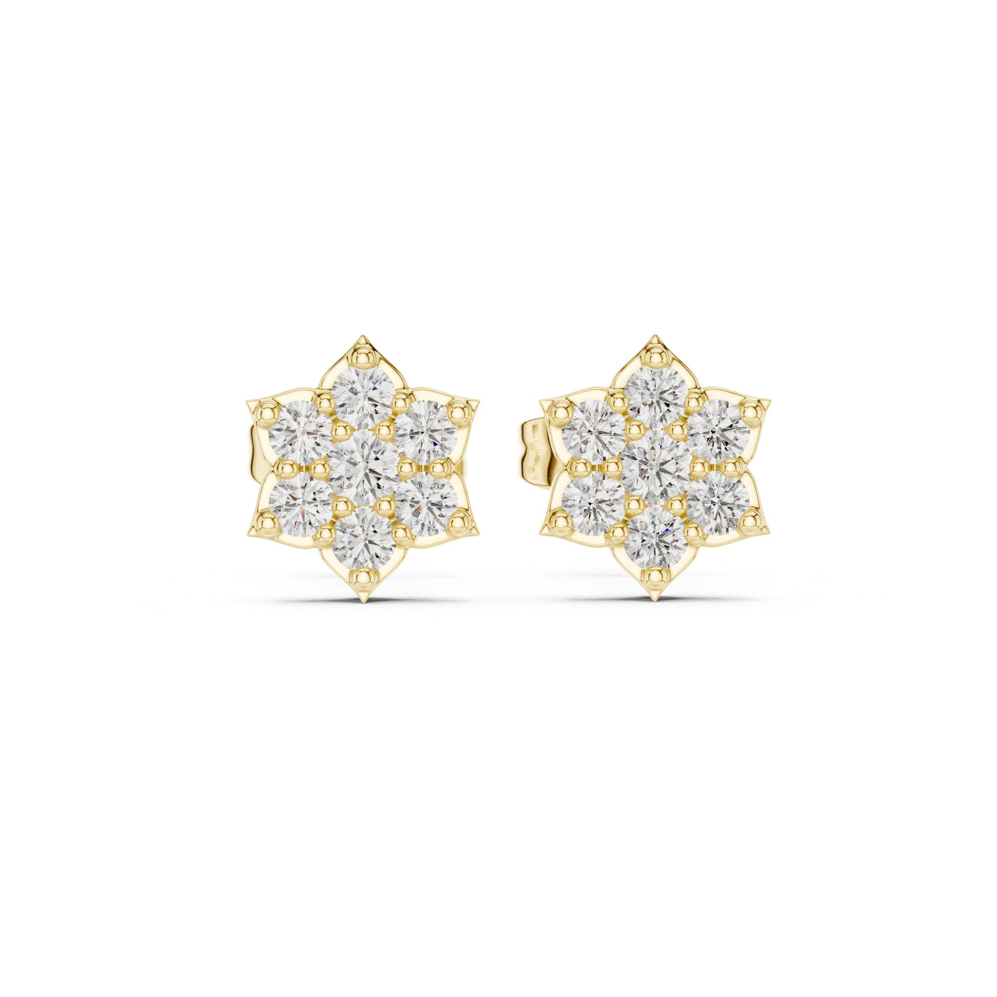 Round Cluster Lab Grown Diamond Earrings