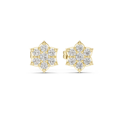 Round Cluster Lab Grown Diamond Earrings