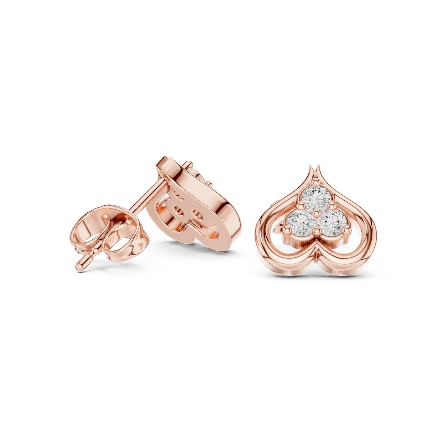 Round Stud Lab Grown Diamond Earrings