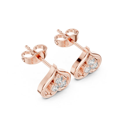 Round Stud Lab Grown Diamond Earrings