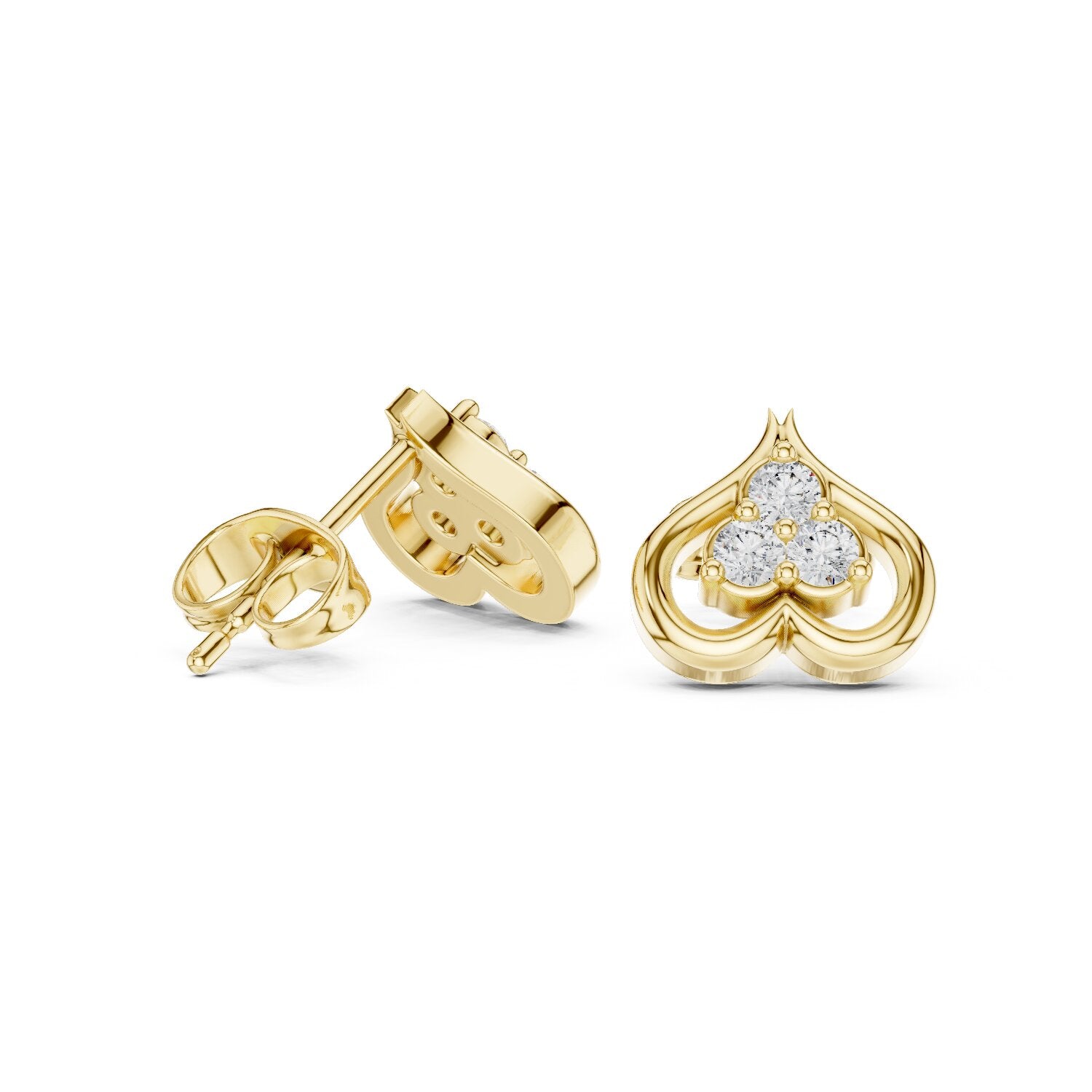 Round Stud Lab Grown Diamond Earrings
