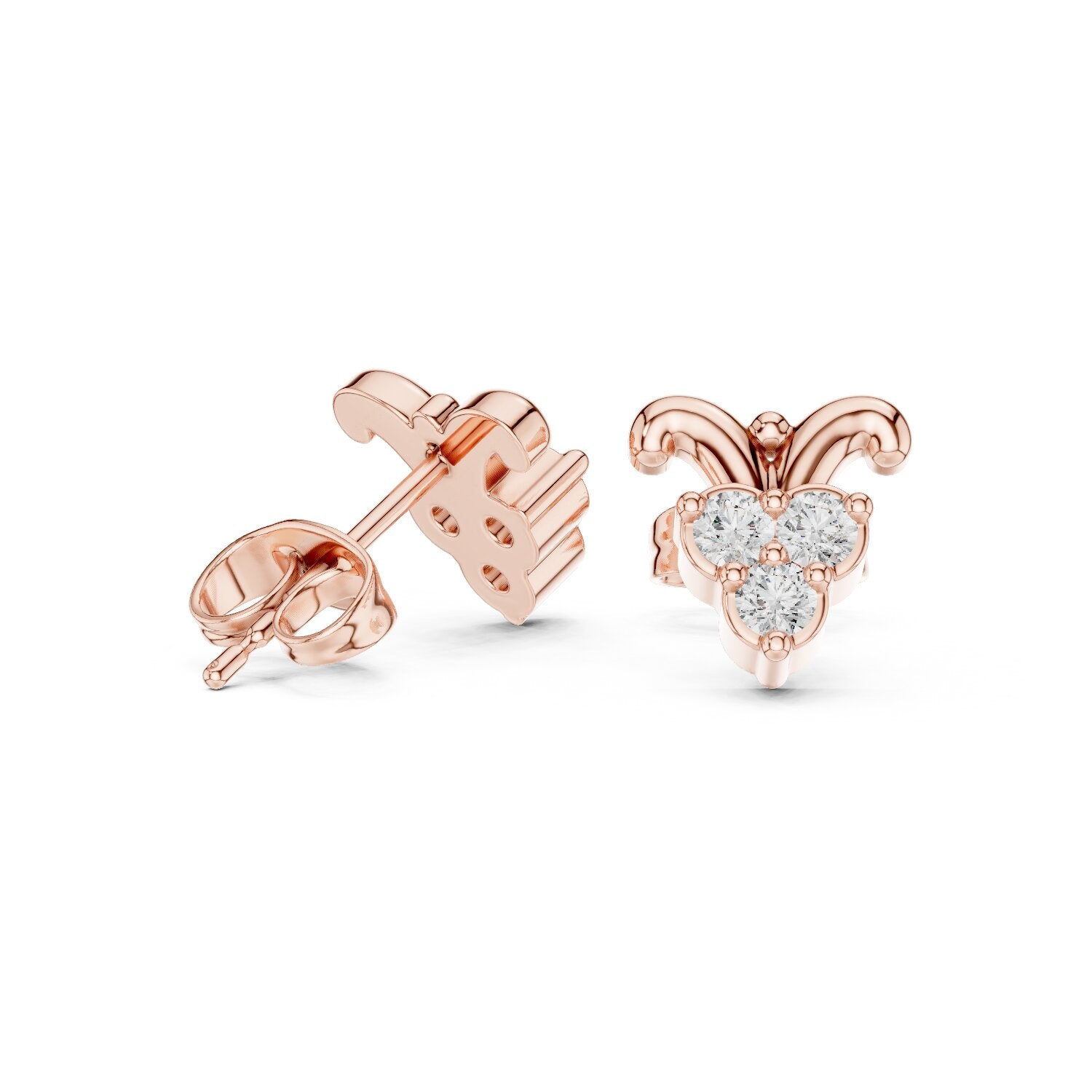 Round Stud Lab Grown Diamond Earrings