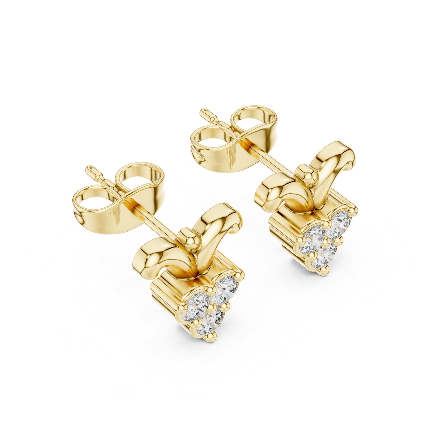 Round Stud Lab Grown Diamond Earrings