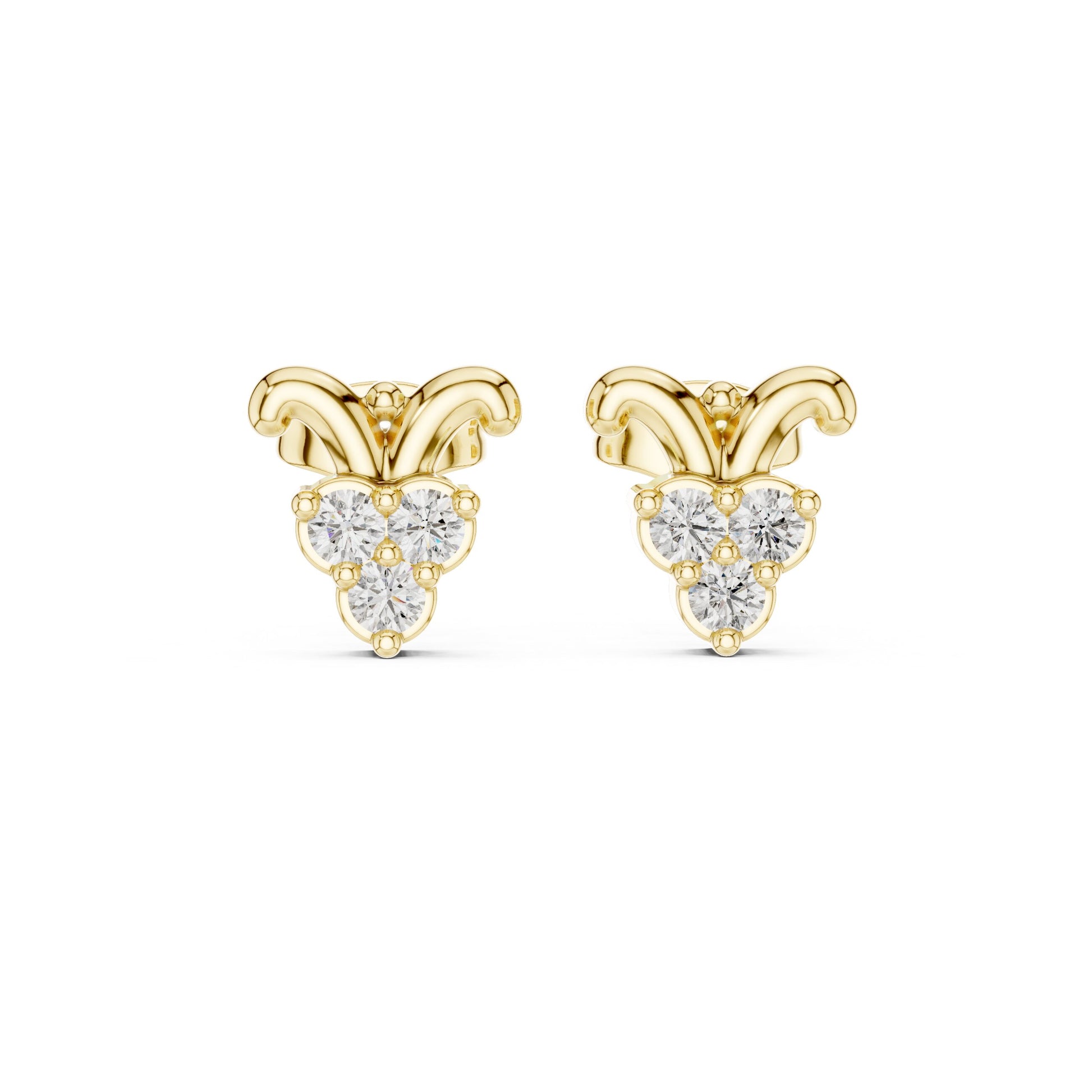 Round Stud Lab Grown Diamond Earrings