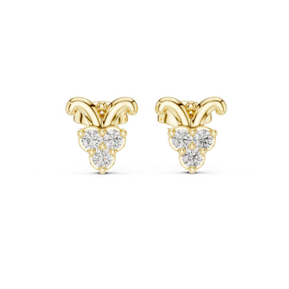 Round Stud Lab Grown Diamond Earrings