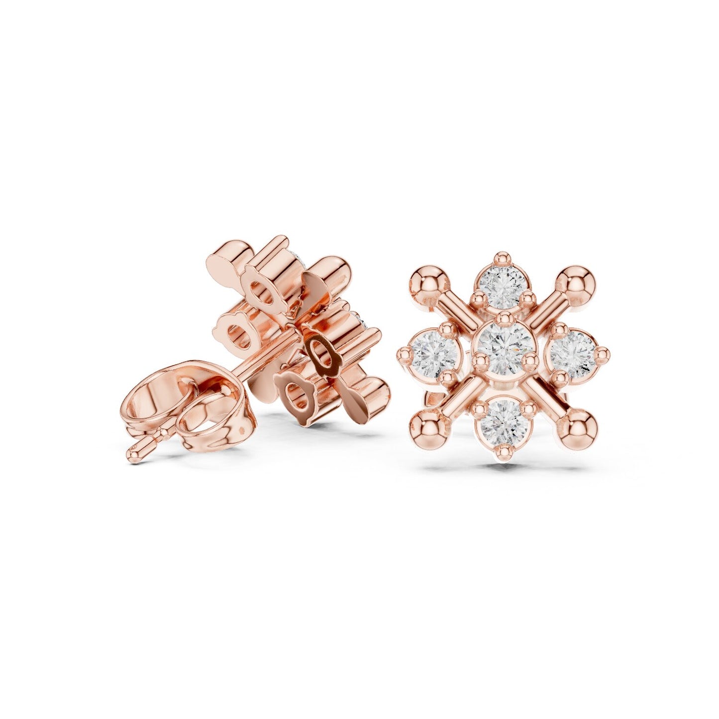 Round Cluster Lab Grown Diamond Earrings
