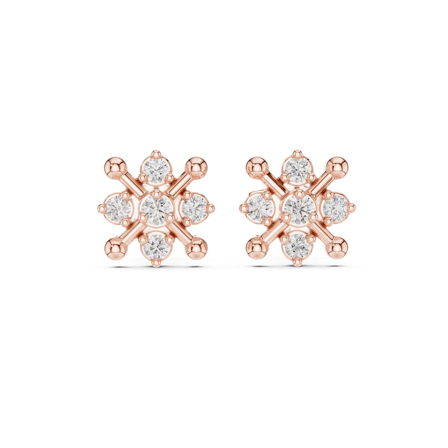 Round Cluster Lab Grown Diamond Earrings