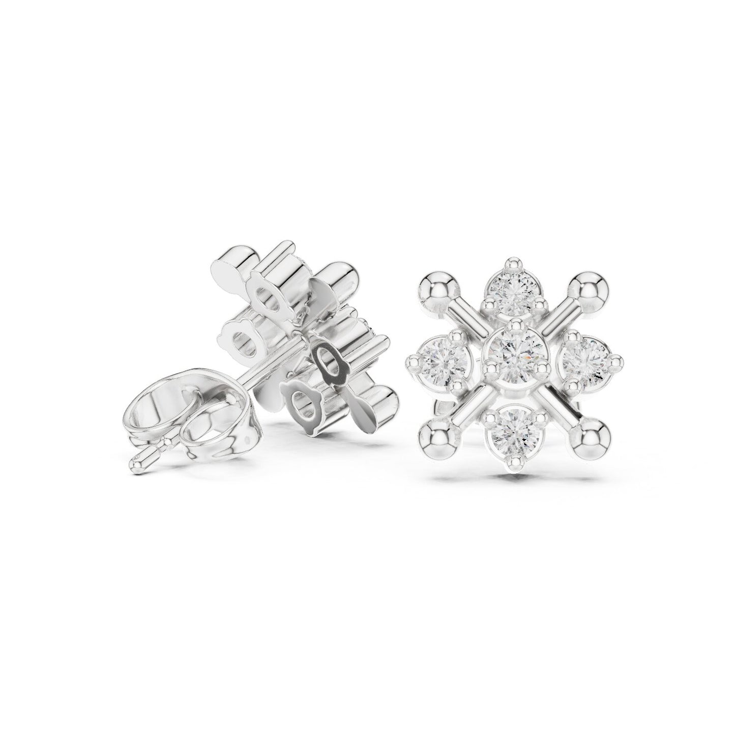Round Cluster Lab Grown Diamond Earrings