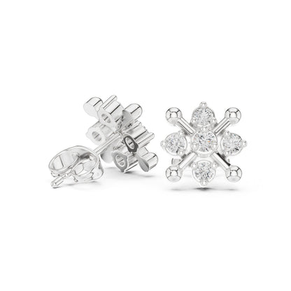 Round Cluster Lab Grown Diamond Earrings