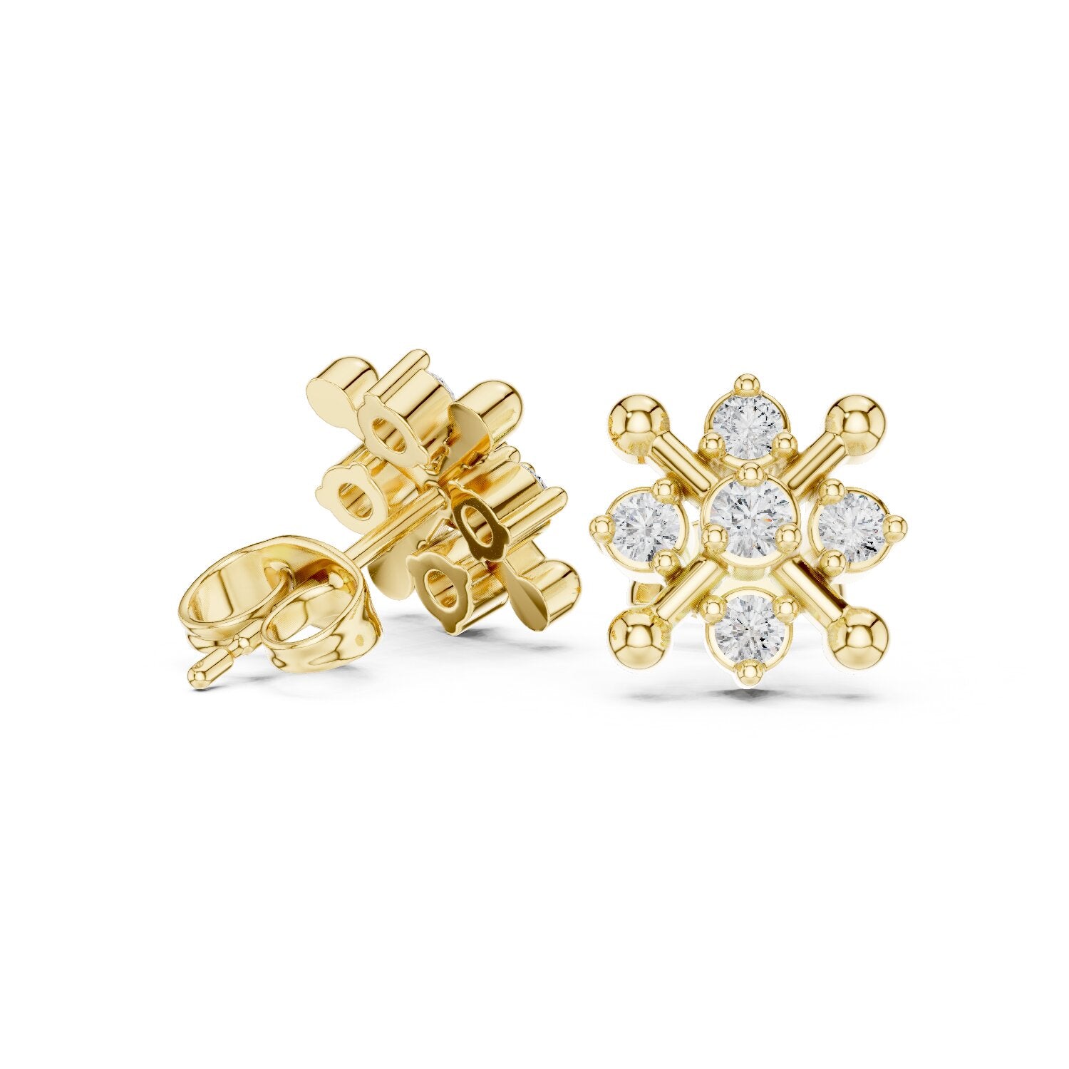 Round Cluster Lab Grown Diamond Earrings
