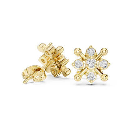 Round Cluster Lab Grown Diamond Earrings