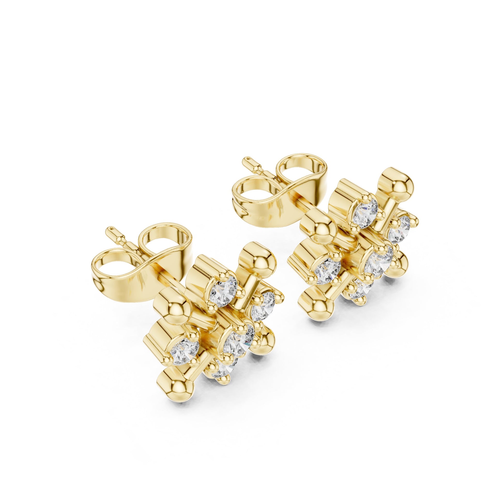 Round Cluster Lab Grown Diamond Earrings