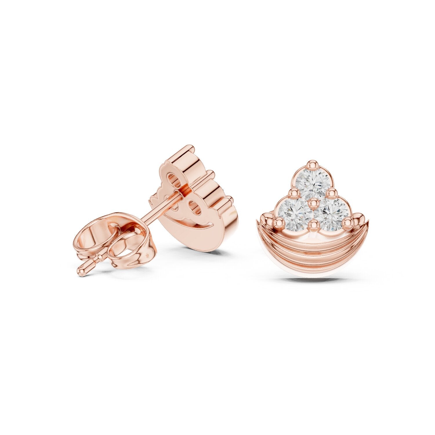 Round Stud Lab Grown Diamond Earrings