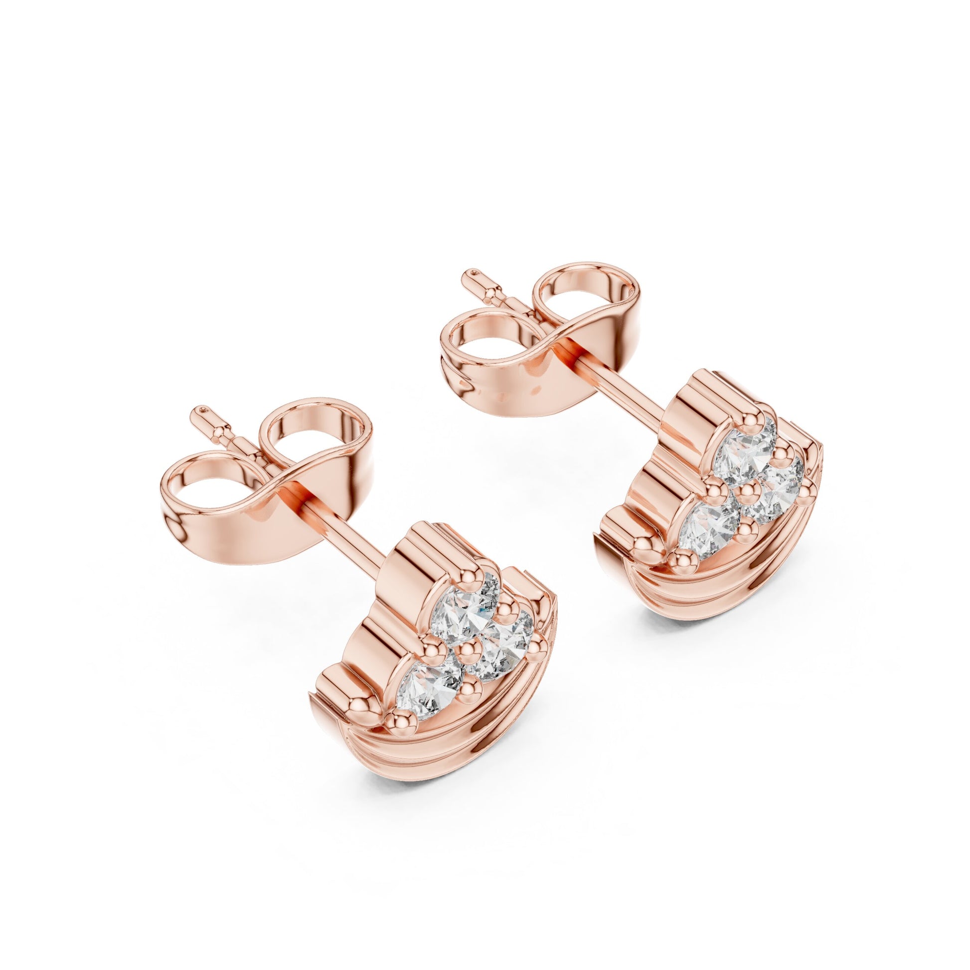 Round Stud Lab Grown Diamond Earrings