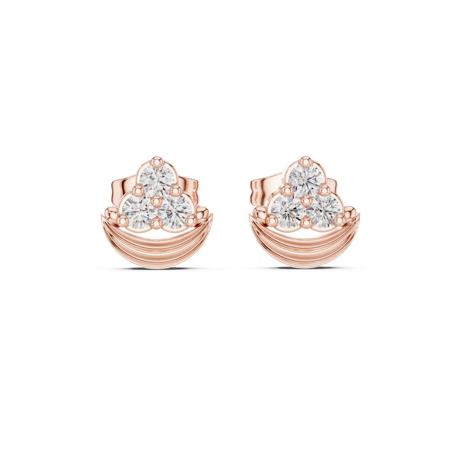 Round Stud Lab Grown Diamond Earrings
