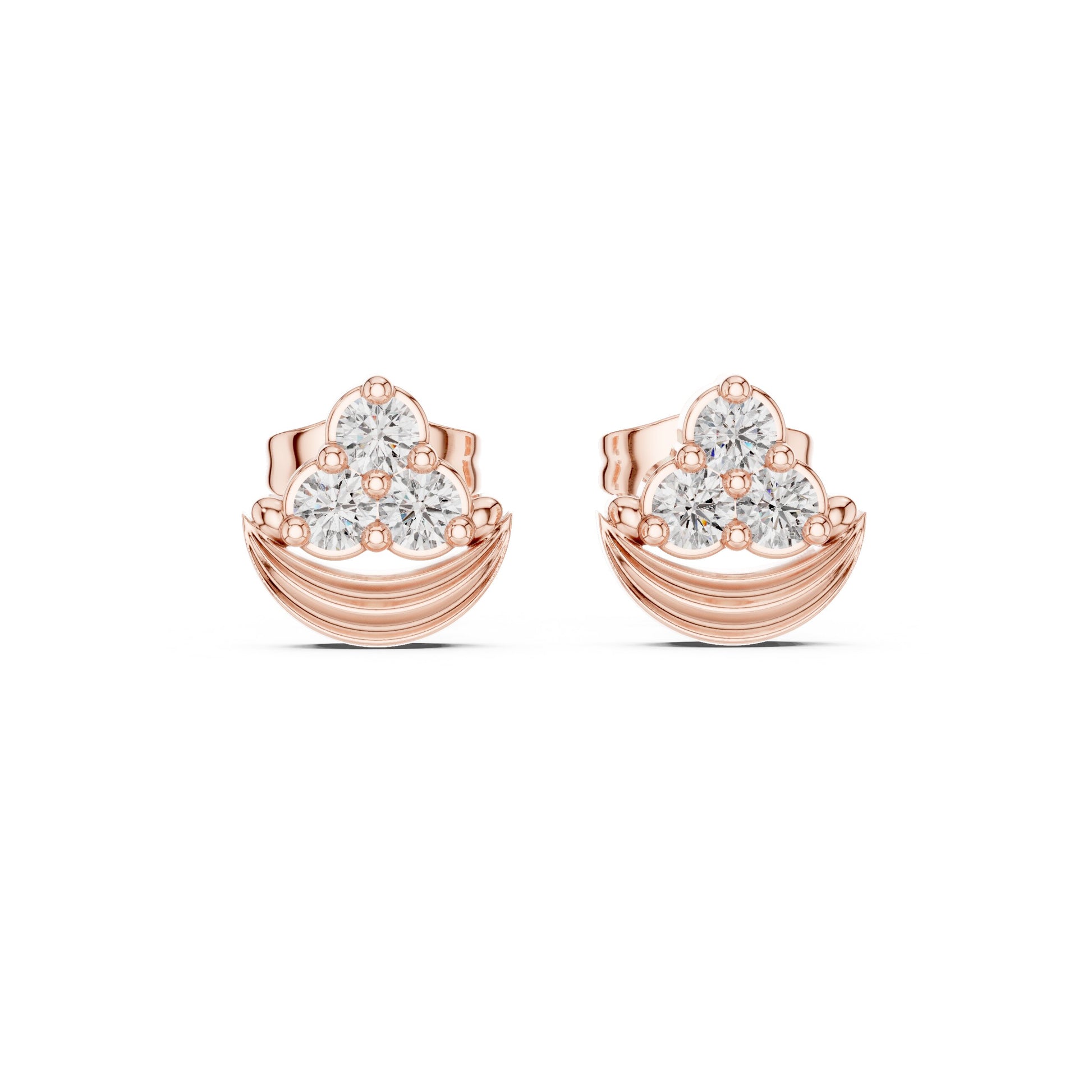Round Stud Lab Grown Diamond Earrings