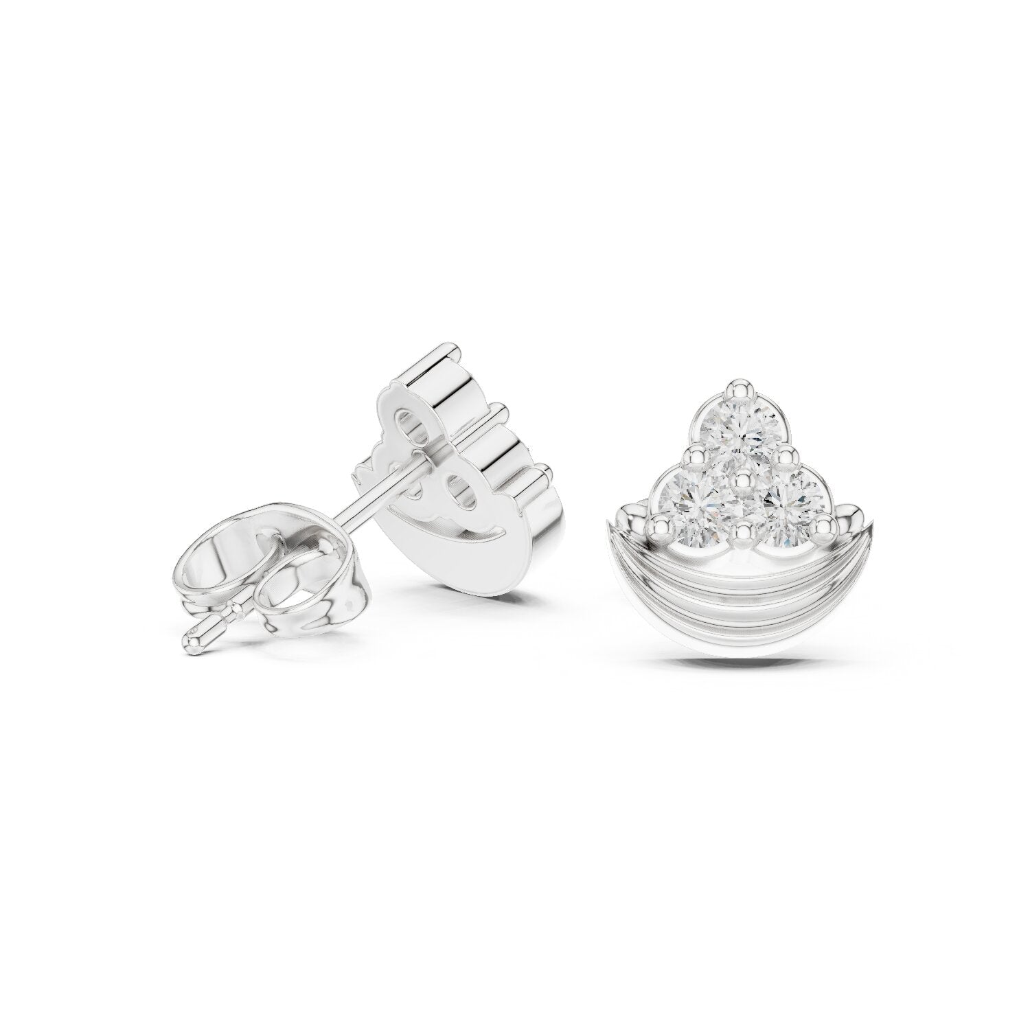 Round Stud Lab Grown Diamond Earrings