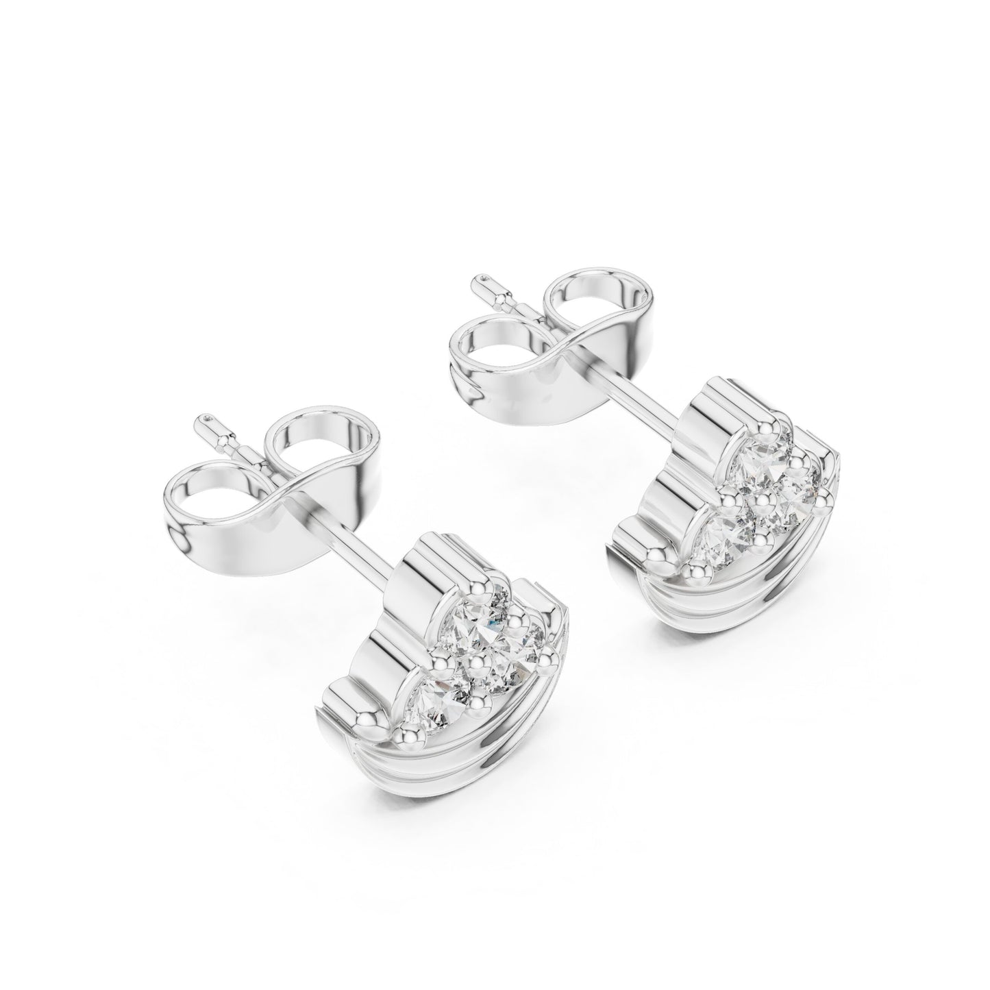 Round Stud Lab Grown Diamond Earrings