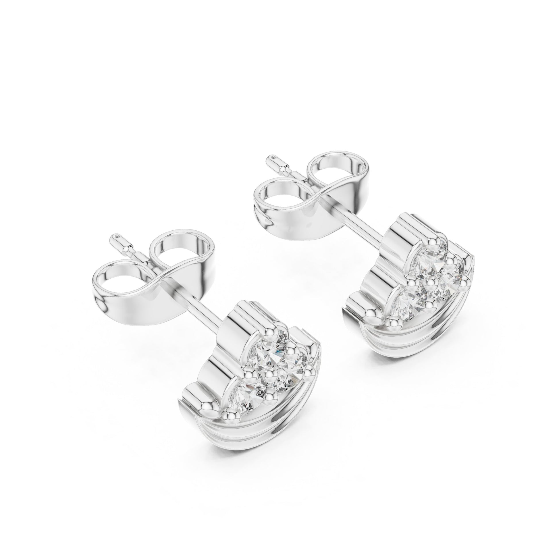 Round Stud Lab Grown Diamond Earrings
