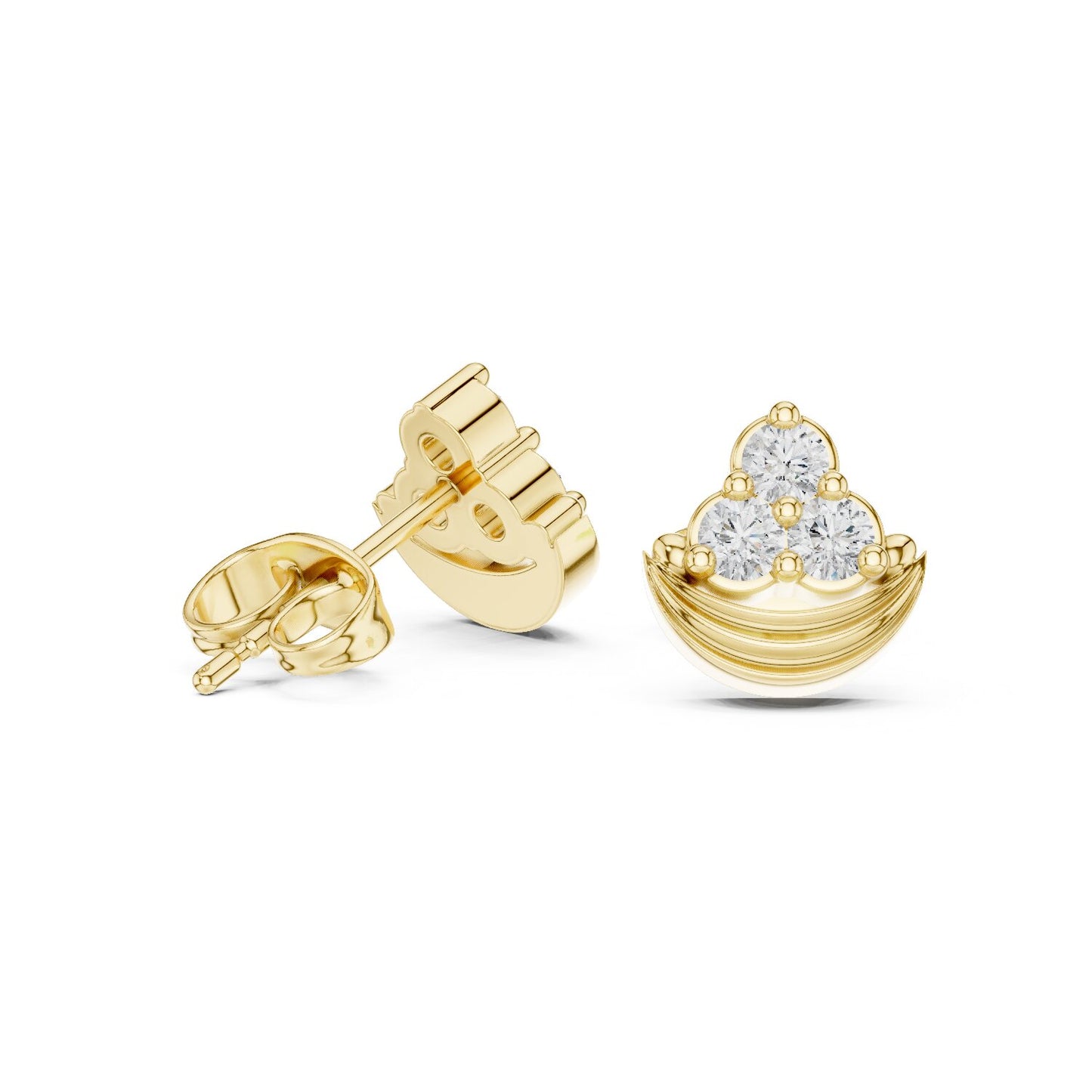 Round Stud Lab Grown Diamond Earrings