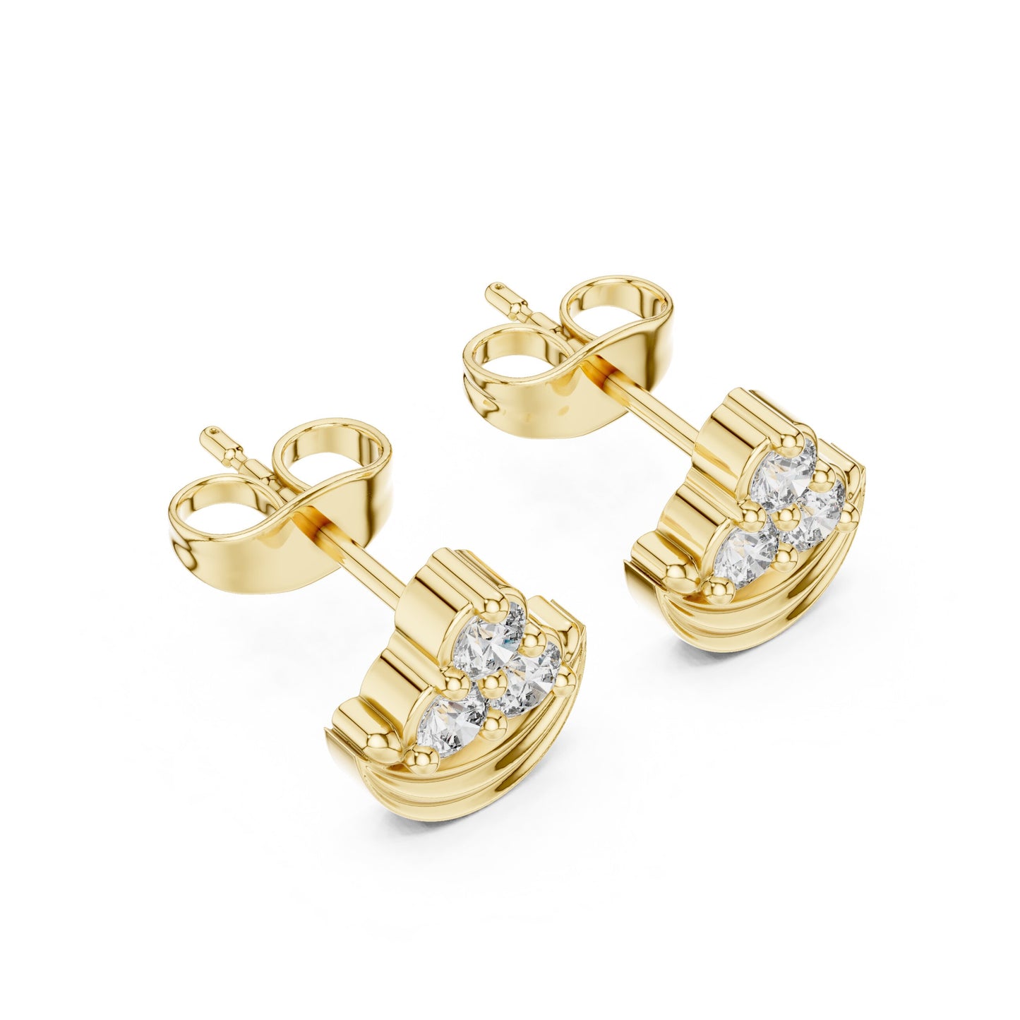 Round Stud Lab Grown Diamond Earrings